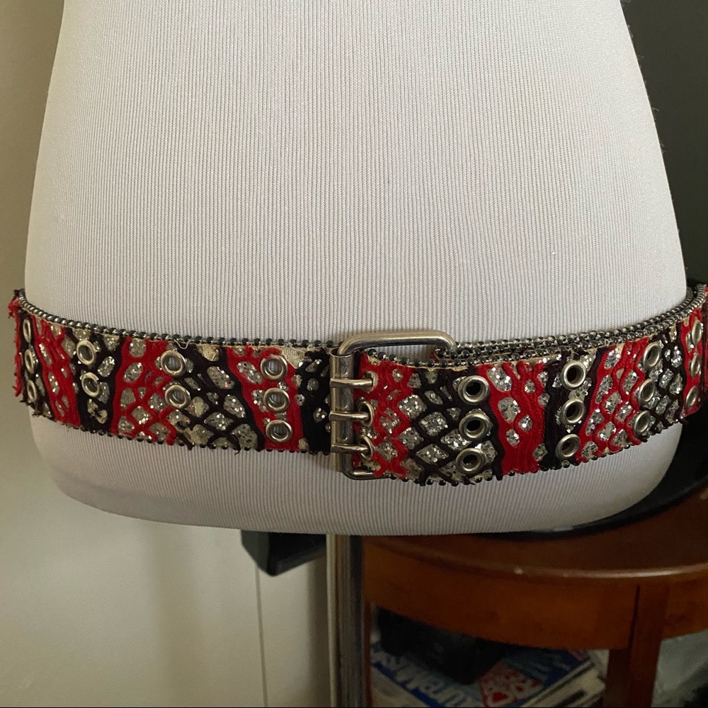 Vintage Snake Pattern Sparkle Belt